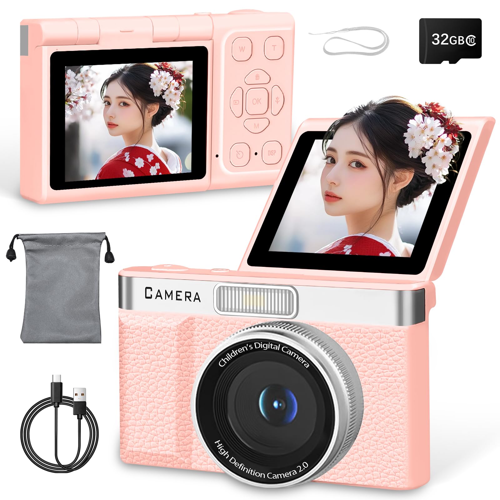 デジタルカメラ 4K 6400万画素 30FPS デジカメ 64GB TFカード付き 自